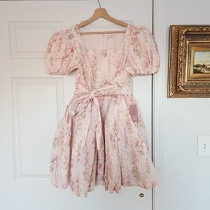 🏷Ivy City Cupcake Dress In Pink Floral Cotton Size 8